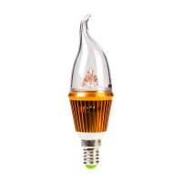 翰源 LED蜡烛拉尾灯-3W-E14-金色-暖白光