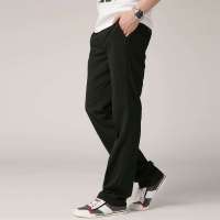 gxg1978 男士英伦风时尚织带相拼休闲长裤#11602125(黑色/M)