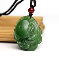 老山玉器 新疆和田玉石玉器 碧玉挂件吊坠八方来财p0012662