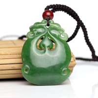 老山玉器 新疆和田玉石玉器 碧玉挂件吊坠螭龙P0013368