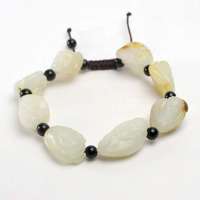 老山玉器 新疆和田玉石玉器 白玉籽料八仙手链手串p0005273