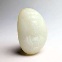 老山玉器 新疆和田玉石玉器 羊脂玉籽料挂件观音p0007204