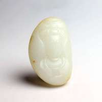 老山玉器 新疆和田玉石玉器 羊脂玉籽料挂件吊坠观音p0006674