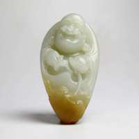 老山玉器 新疆和田玉石玉器 糖白玉手把件手玩件笑佛p0007530