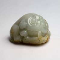 老山玉器 新疆和田玉石玉器 白玉手把件手玩件富贵缠身P0007594