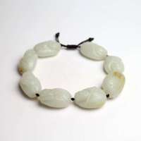 老山玉器 新疆和田玉石玉器 白玉籽料八仙手链手串p0007602