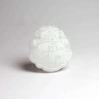 老山玉器 新疆和田玉石玉器 羊脂玉牌加官进爵P0008765