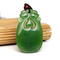 老山玉器 新疆和田玉石玉器 碧玉挂件吊坠螭龙p0013373