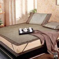 远梦家纺床品夏凉席子高级梦之清玉丝席双人三件套150cm咖啡色