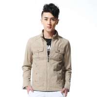 唐狮 男式 男肩膀拼块立领夹克外套111311052006(深卡其L)