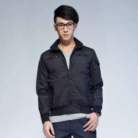 唐狮 男式 男雅致都市立领外套夹克613111052403(黑色M)