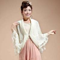 唐狮 女式  女镂空斗篷式开衫612321045420(米白L)