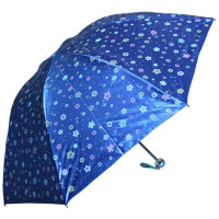 天堂3336E花开时节缎面黑胶遮阳伞蓝色
