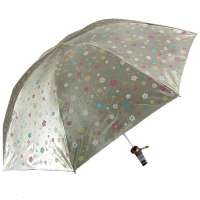 天堂3336E花开时节缎面黑胶遮阳伞香槟