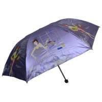 天堂3308E秀出时尚黑涤彩胶遮阳伞随机