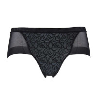 安莉芳河畔玫瑰 女士网纱无痕平角裤 黑色(M)E21321