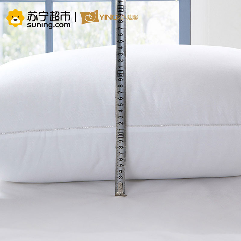 迎馨家纺高弹纤维枕头抑菌透气舒适枕芯一对装高清大图
