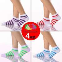 Fruit of the Loom鲜果生活女士毛圈运动袜4双装红、紫、绿、蓝(22-24CM)CLS0006