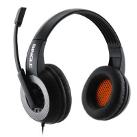 宾果B326头戴式多媒体语音麦克风耳麦独立麦克开关(黑)