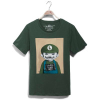 VaLS 男装时尚休闲卡通印花马里奥印花圆领短袖T恤010300027(绿色/L)