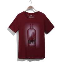 VaLS 男装经典羽毛瓶个性印花圆领短袖T恤010300023(红色/L)