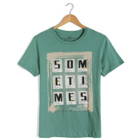 VaLS 男装九格字母复古个性印花圆领短袖T恤010300048(绿色/M)