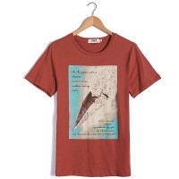 VaLS 男装时尚清新纸飞机印花圆领短袖T恤010300021(红色/XXL)