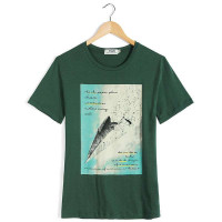 VaLS 男装时尚清新纸飞机印花圆领短袖T恤010300021(绿色/M)