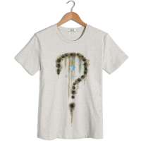 VaLS 男装烟熏问号粉浆印花圆领短袖T恤时尚休闲T恤010300017(灰色/XXL)