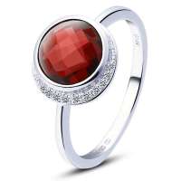 OL珠宝白18K金石榴石女戒 真恋 RG26303