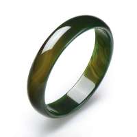 凤禧 绿艳冰姿冰种玛瑙手镯56-58mm