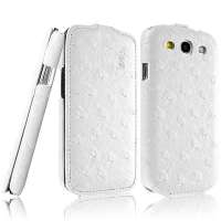 艾美克(IMAK)三星 i9300 i9308 GALAXY SIII S3 鸵鸟纹皮套 珍珠白