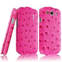 艾美克(IMAK)三星 i9300 i9308 GALAXY SIII S3 鸵鸟纹皮套 热情玫瑰