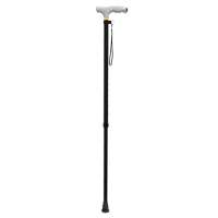 sevan 氧化二节铝合金拐杖(带手电筒) 二节氧化手杖 可调节高度助行器 SF11039 黑色