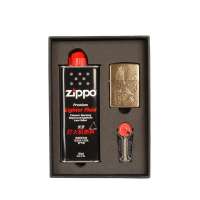 ZIPPO(芝宝)雄鹰展翅20854+125电油+六粒装火石专利礼盒套装
