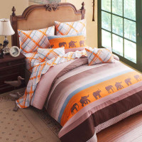 cozzy蔻姿家纺奢华全棉高支高密贡缎床笠奢华四件套欧洲映象(1.5M)