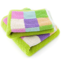 三利 色彩风情方巾毛巾两条装 绿色