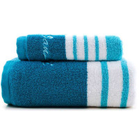 三利 嘉年华毛巾浴巾两件套 蓝色