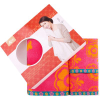 三利 春晓纯棉方巾毛巾浴巾 三件套礼盒装 桔红色