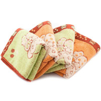 三利 提花猴子纯棉童巾 四条装