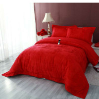 水星家纺 仿丝棉提花婚庆四件套 天长地久 1.8米床