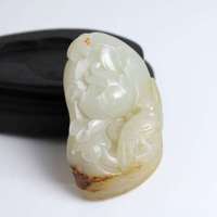 老山玉器 新疆和田玉石玉器 白玉籽料手把件手玩件花开富贵p0000097