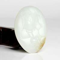 老山玉器 新疆和田玉石玉器 羊脂白玉挂件观音 挂件吉祥平安 玉质缜密P0013142