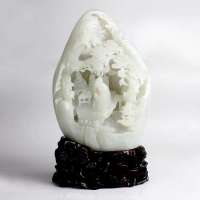 老山玉器 和田玉石玉器 白玉摆件以文会友 高值收藏 人物生动P0014502