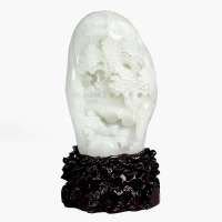 老山玉器 新疆和田玉石玉器 和田白玉摆件乘兴而来p0015302