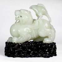 老山玉器 新疆和田玉石玉器 和田白玉摆件雄鹰展翅p0015304