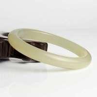 老山玉器 新疆和田玉石玉器 和田糖白玉手镯p0015179