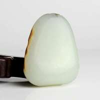 老山玉器 新疆和田玉石玉器 和田白玉大展宏图手把件p0015071