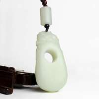 老山玉器 新疆和田玉石玉器 和田白玉兽把件手玩件p0015297