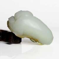 老山玉器 新疆和田玉石玉器 和田糖白玉把件手玩件童子p0015089